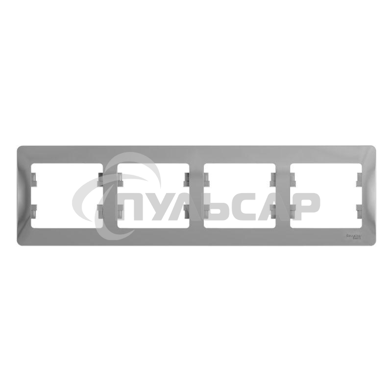 Рамка 4-м Glossa горизонт. алюм. SchE GSL000304
