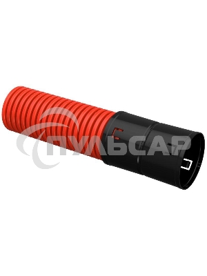 Труба гофрированная двустенная ПНД d90мм с муфтой SN8 красн. (уп.50м) IEK CTG12-090-K04-050-R