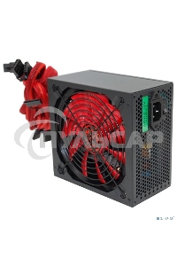 Блок питания Ginzzu PC600 Red, 600Вт, 80 PLUS, 140мм, черный / красный