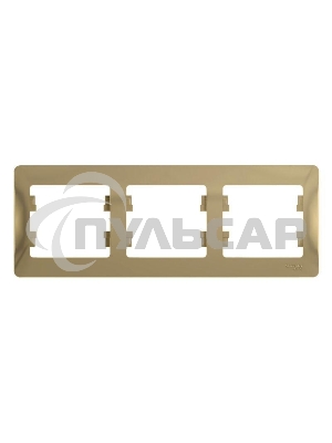 Рамка 3-м Glossa горизонт. титан SchE GSL000403