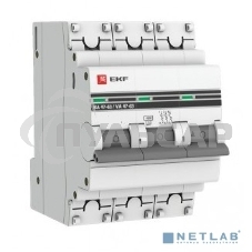 Выключатель автоматический модульный 3п C 63А 4.5кА ВА 47-63 PROxima EKF mcb4763-3-63C-pro