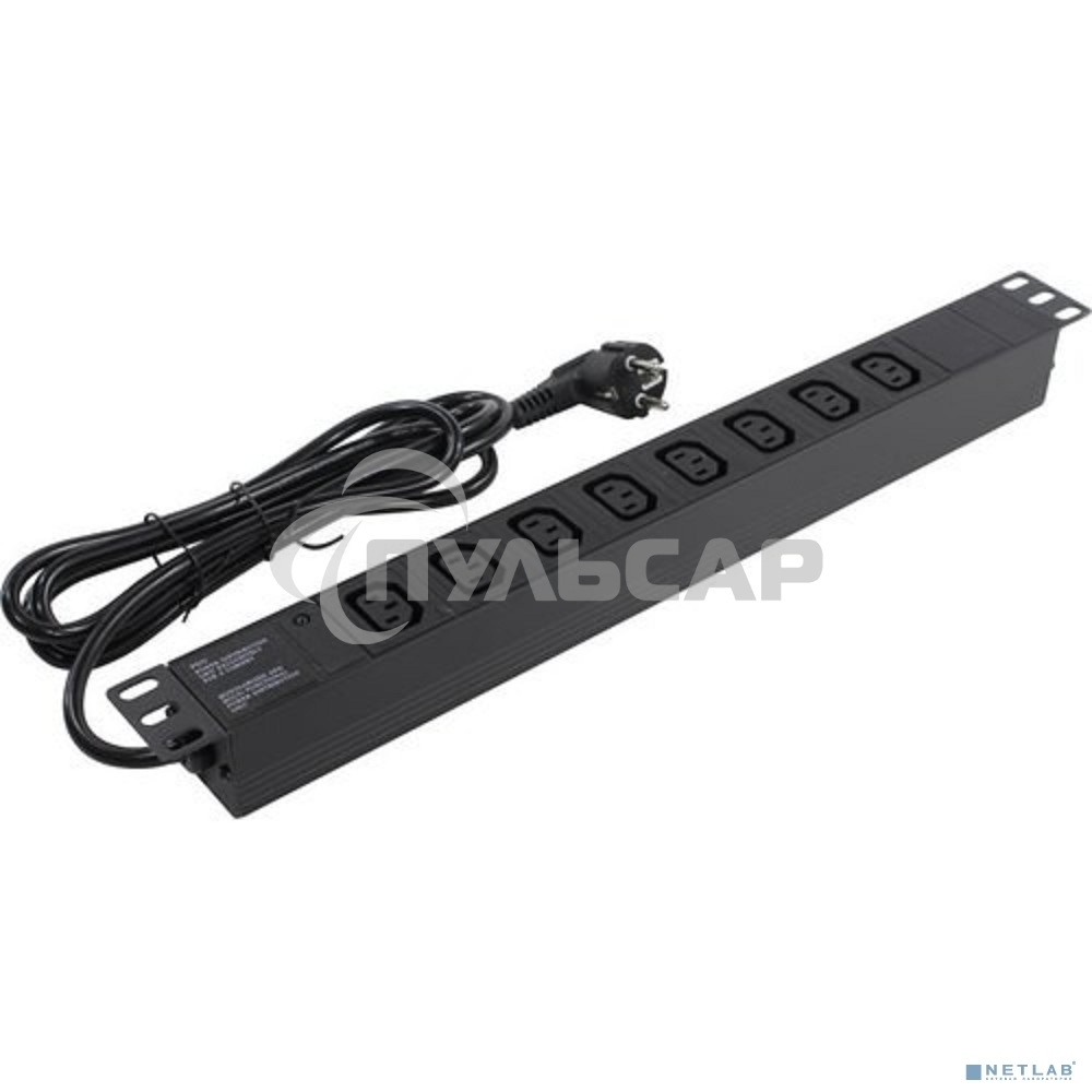 Блок розеток горизонтальный ExeGate ServerPro PDU-19H809 Al-8C13-EU2.5, 19