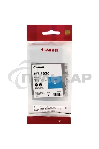 Картридж струйный Canon PFI-102C (0896B001) голубой (130 мл.) для Canon imagePROGRAF iPF605, iPF610., iPF650, iPF655, iPF710, iPF750, iPF755, LP17, iPF510