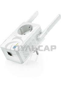 Сетевой адаптер TP-Link SOHO TL-WA860RE 300Mbps Wireless N Wall Plugged Range Extender with AC Passthrough, QCA(Atheros), 2T2R, 2.4GHz, 802.11b/g/n, 1 10/100Mbps LAN port, Range Extender button, Range Extender mode, suppo поставляется без кабеля RJ-45