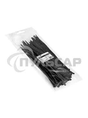 Стяжка (хомут) нейлоновая ExeGate EX293134RUS CV66-350x7.5B (нейлон 6.6, 350x7.5мм, неоткрывающаяся, halogen free, -40°C - +85°C, черная, 100 шт)