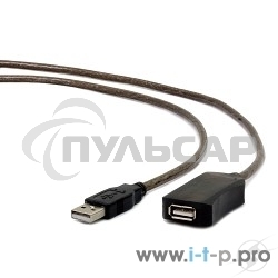 Кабель-удлинитель USB2.0 активный Gembird/Cablexpert UAE-01-10M, AM/AF, 10м