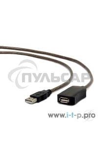 Кабель-удлинитель USB2.0 активный Gembird/Cablexpert UAE-01-10M, AM/AF, 10м