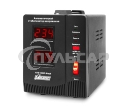 Стабилизатор напряжения Powerman AVS 1000D черный (220В±8% 1000ВА,8А,КПД 98%, циф. индикация вх./вых.)