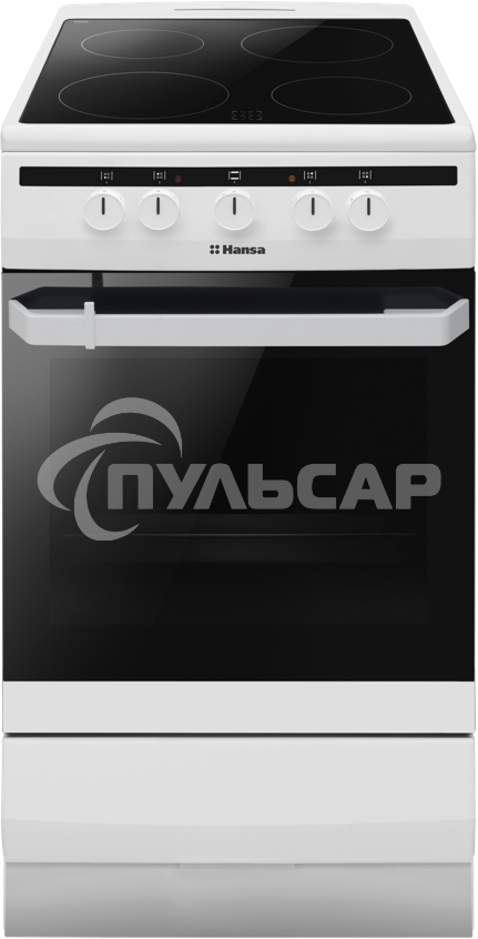 Плита электрическая Hansa FCCW54002 белый, конфорок 4 шт, духовка 68 л, 50 см x 85 см x 60 см