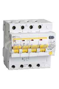 Выключатель автоматический дифференциального тока 4п C 16А 30мА тип AC 4.5кА АД-14 ИЭК MAD10-4-016-C-030