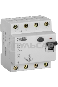 Выключатель дифференциального тока (УЗО) 4п 40А 30мА тип AC ВД1-63 GENERICA ИЭК MDV15-4-040-030