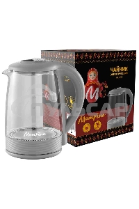 Чайник электрический Матрена MA-009 2 л стекло,пластик,серый