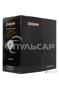Кабель ExeGate FTP 4 пары кат.6 медь, 23AWG, экран, бухта 305м, серый, PVC