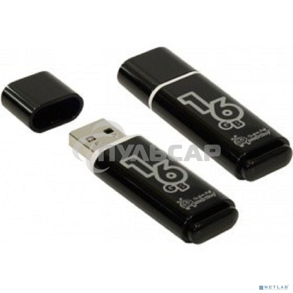 Флешка USB Smartbuy 16 Gb Glossy series черный SB16 GbGS-K
