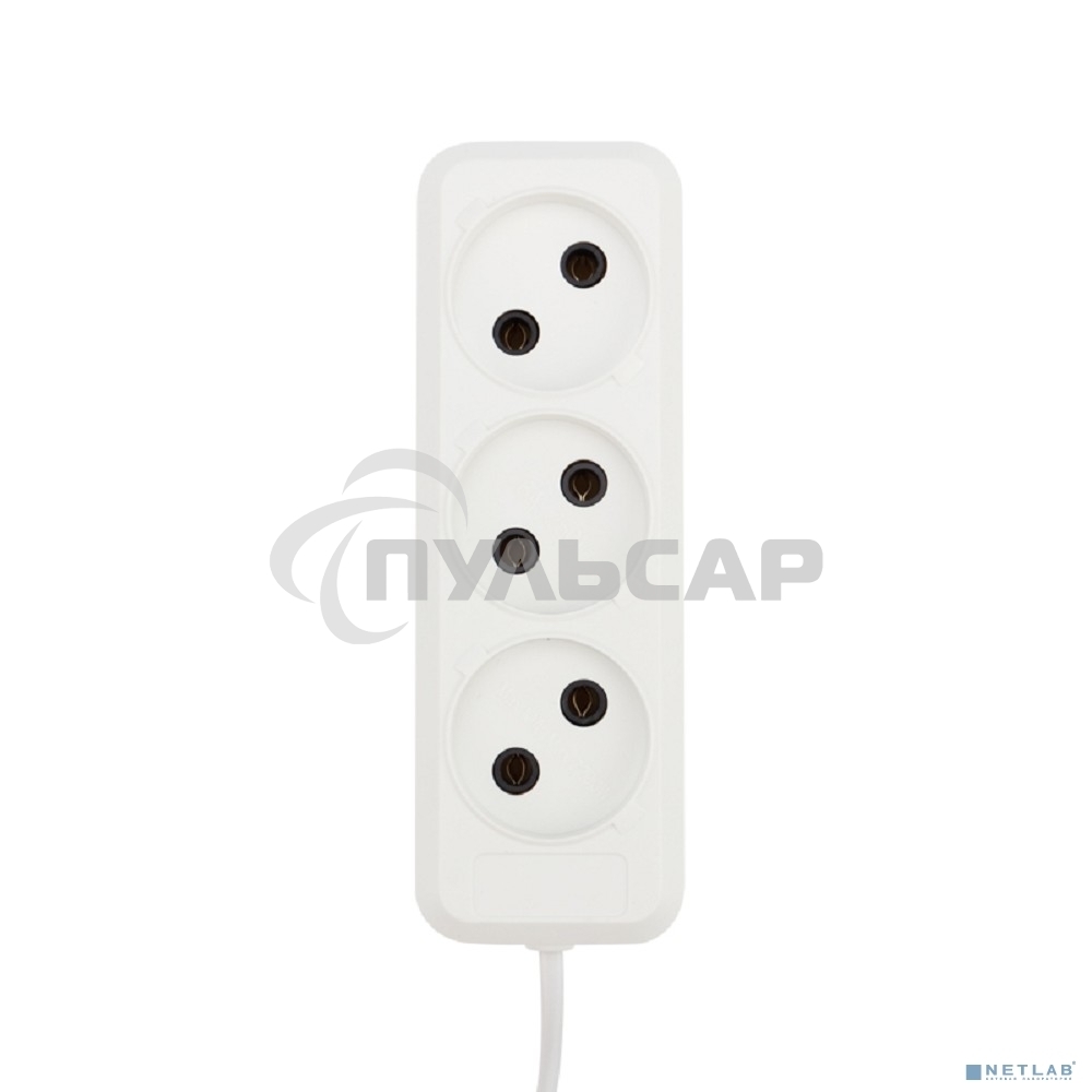 Удлинитель Rexant 3 гнезда, 7 м, 2х0.75 мм², б/з, белый (Сделано в России)