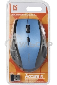 Мышь беспроводная Defender Accura MM-365 синий, 1600 dpi, радиоканал, USB, кнопки - 6