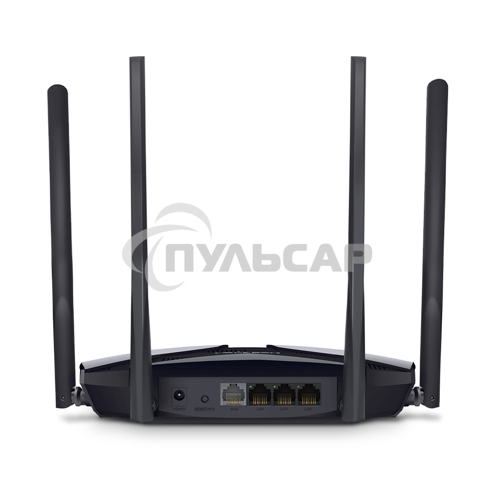 Роутер Mercusys MR70X AX1800 Dual-Band WiFi 6 Router, 574 Mbps at 2.4 GHz + 1201 Mbps at 5 GHz,4× Fixed External Antennas, 3× Gigabit LAN Ports, 1× Gigabit WAN Port, 1024-QAM, OFDMA, Router/Access Point Mode, MU-MIMO, WPA3, TWT, BSS Color