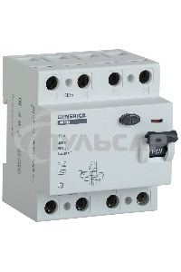 Выключатель дифференциального тока (УЗО) 4п 40А 30мА тип AC ВД1-63 GENERICA ИЭК MDV15-4-040-030