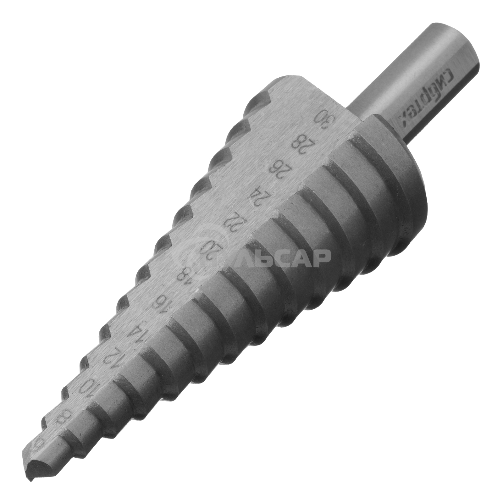 Сверло ступенчатое по металлу Сибртех 6-8-10-12-14-16-18-20-22-24-26-28-30мм, 4241