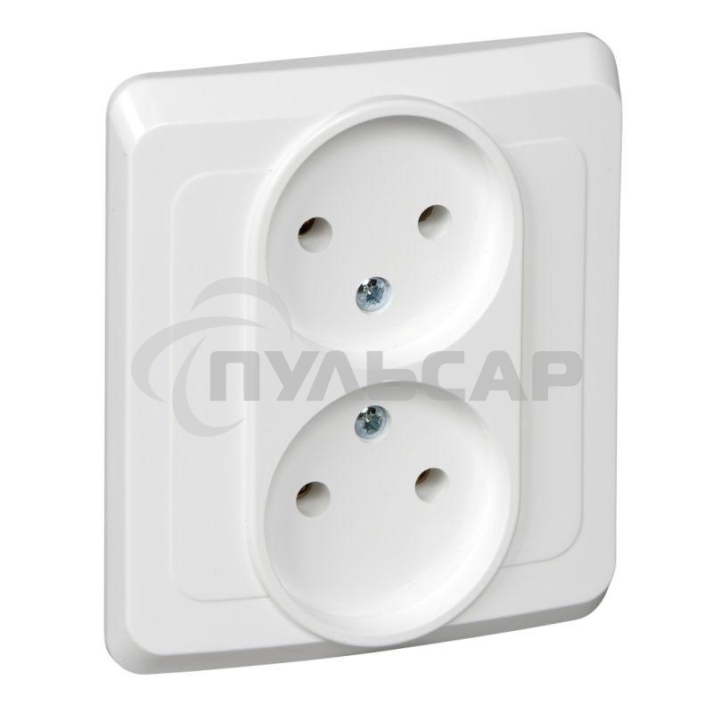 Розетка 2-м СП Этюд 16А IP20 без заземл. бел. SchE PC16-005B
