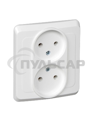 Розетка 2-м СП Этюд 16А IP20 без заземл. бел. SchE PC16-005B