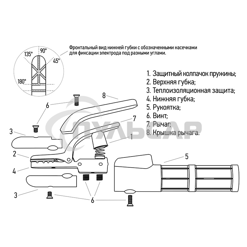 Держатель электрода Rexant 300 А American type