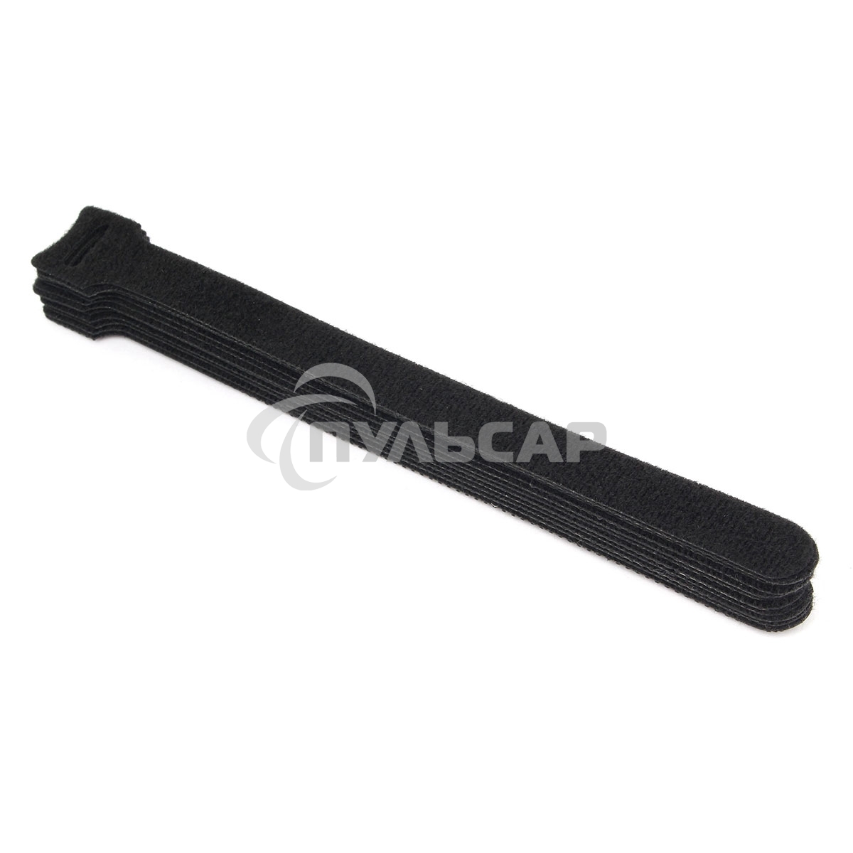 Хомуты-липучки на основе ленты Velcro VT-145x11BK 145 x 11 мм, черные (12 шт.)