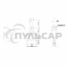 Тумблер 12V 25А (3c) ON-OFF однополюсныйс синей LED подсветкойRexant