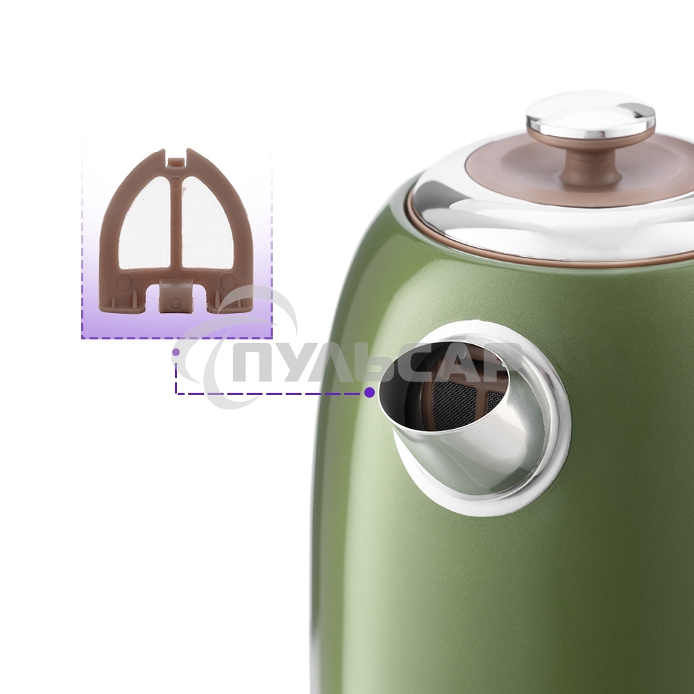 Чайник электрический Kitfort KT-6110 1.7л. 2200Вт зеленый (корпус: нержавеющая сталь)