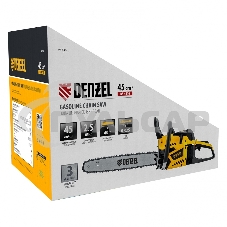 Пила цепная бензиновая DS-4516, шина 40 см, 45см3, 2,5 л.с., шаг 0,325, паз 1,5 мм, 64 зв Denzel