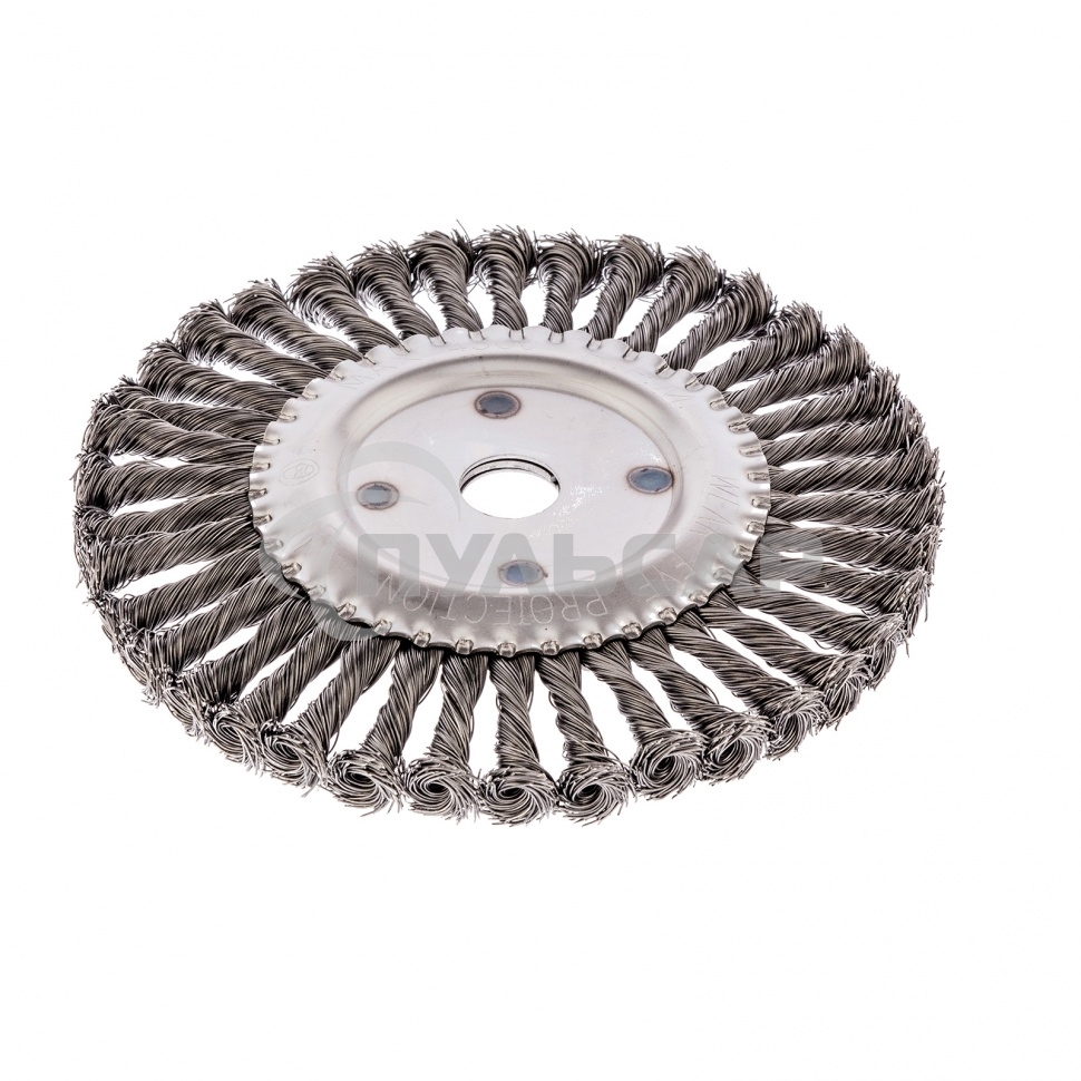 Щетка для УШМ, 200 мм, посадка 22,2 мм, Плоская, крученая проволока 0,5 мм Сибртех