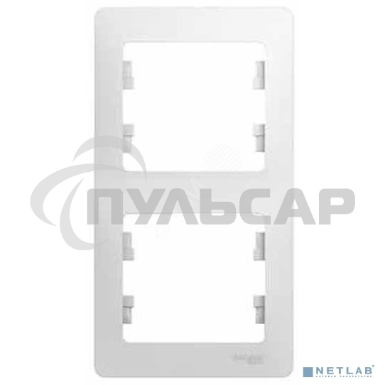 Рамка 2-м Glossa верт. белый  SchE GSL000106