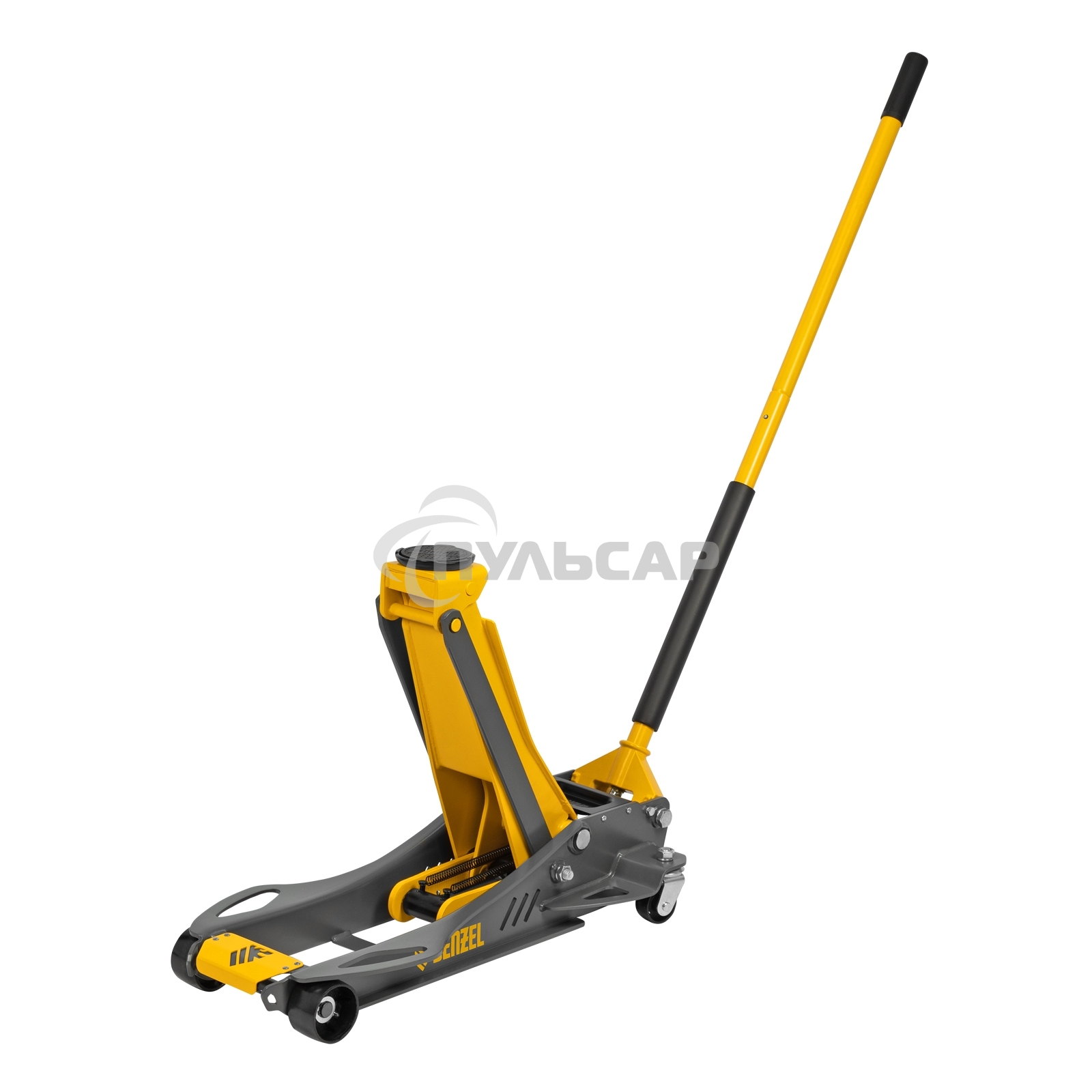 Домкрат гидравлический подкатной Denzel 3,8 т, 110-580 мм, быстрый подъем, низкий подхват, проф. 51251