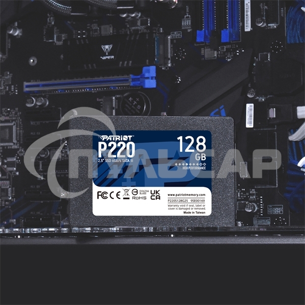 Накопитель SSD Patriot P220, 128Gb, SATA III, 2.5