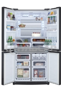 Холодильник Sharp SJ-EX98FSL серебристый трехкамерный 394/211л морозилка снизу Side by Side