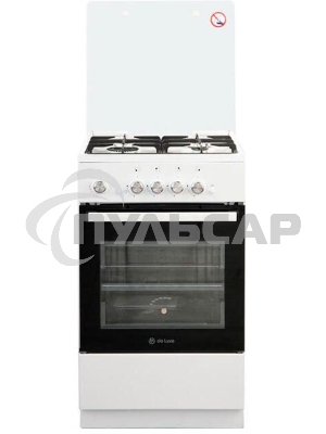 Плита газовая De Luxe 5040.32Г (КР) ЧР белый, конфорок 4 шт, духовка 46 л, 50 см x 85 см x 50 см