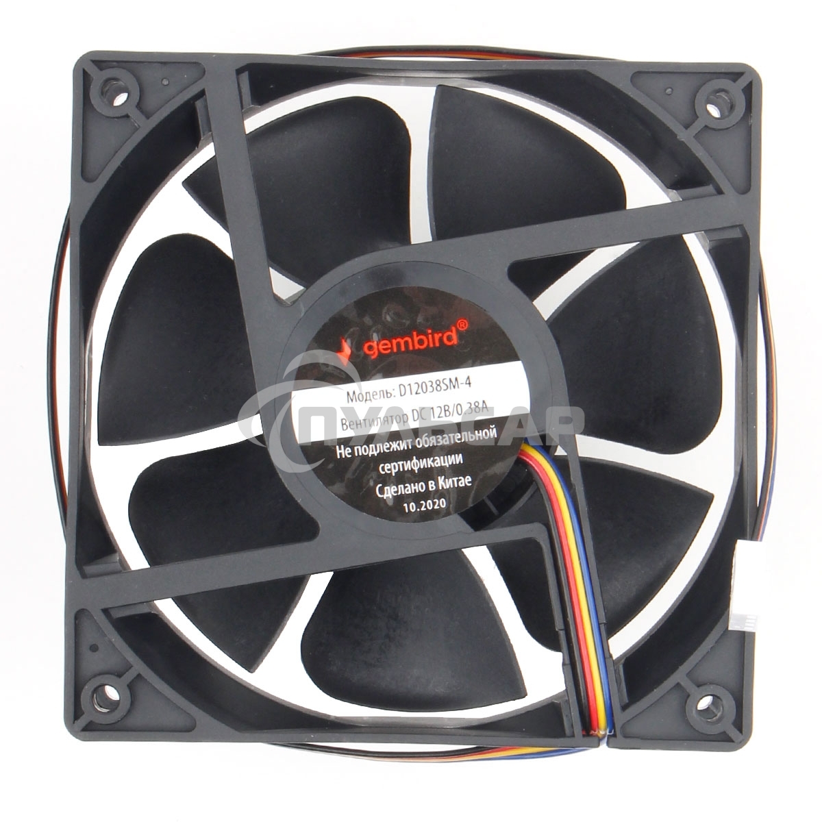 Вентилятор для корпуса Gembird 18659 черный, 120 мм, 2500 об/мин, 38.65 дБ, 4 pin