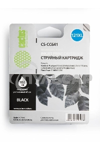 Картридж струйный Cactus CS-CC641 №121XL черный (18 мл.) для HP DJ D1663/D2563/D2663/D5563/F2423/F2483