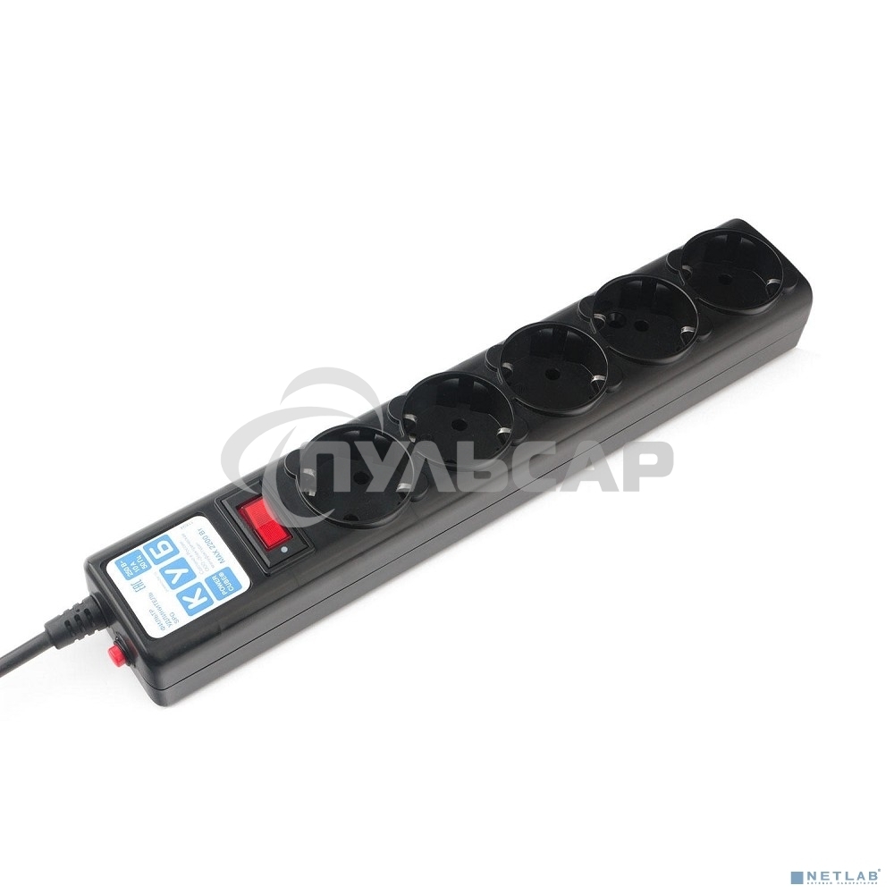 Сетевой фильтр Power Cube SPG5-В1 PC 0,5м, 5р, черный 10А, UPS(C14), SPG5-В1