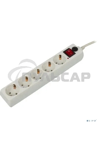 Сетевой фильтр Buro 500SH-10-W 10м (5 розеток) белый (коробка)