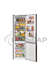 Холодильник Maunfeld MFF200NFSB10 Inverter черный двухкамерный 271/106 л морозилка снизу, NoFrost