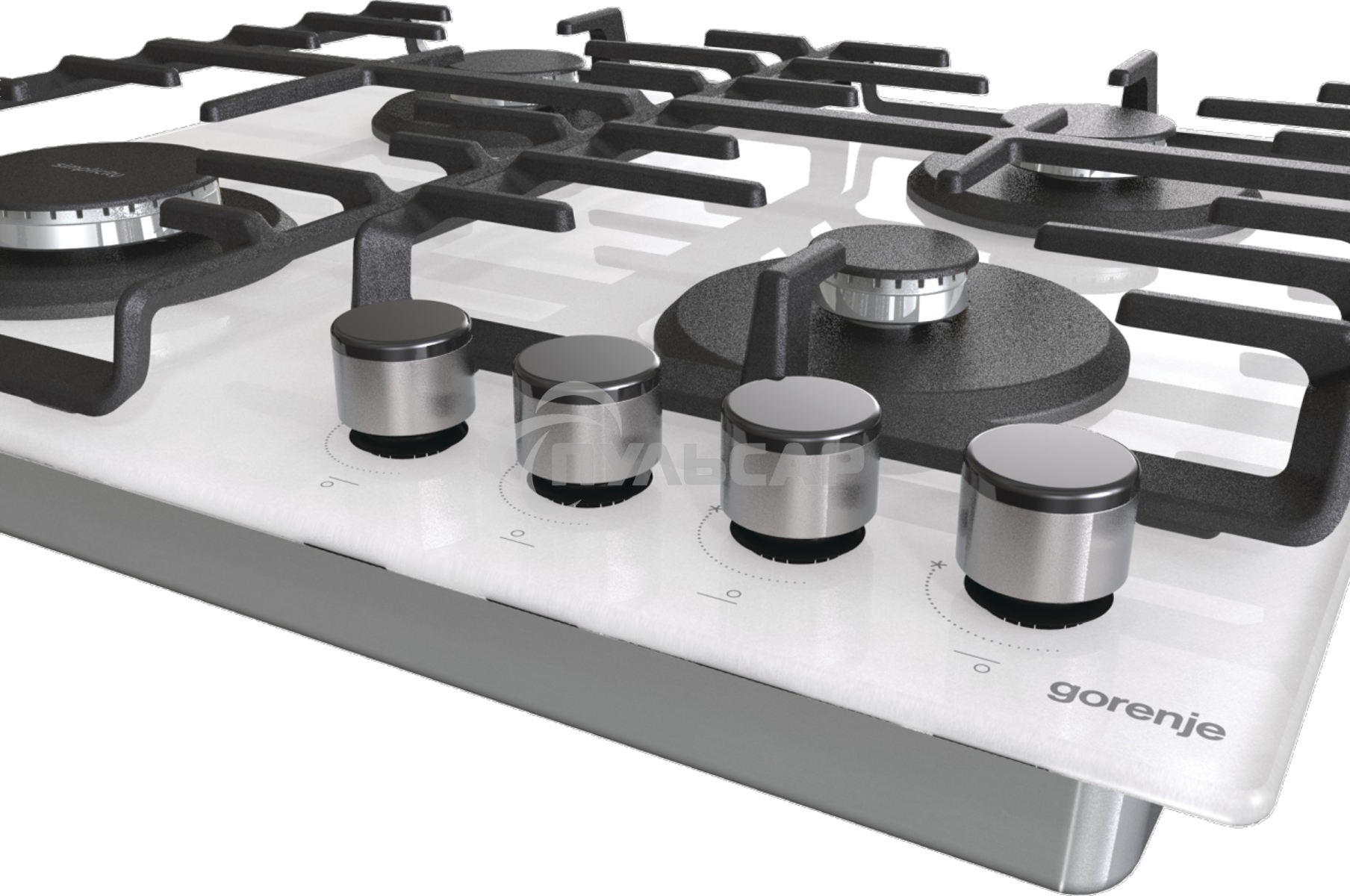 Газовая варочная панель Gorenje GT642SYW, 4 конфорки, закаленное стекло, белый