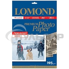 Фотобумага ПРЕМИУМ для стр.печати LOMOND А4, 195 г/м2 односторонняя Warm Semi- Glossy (20л)