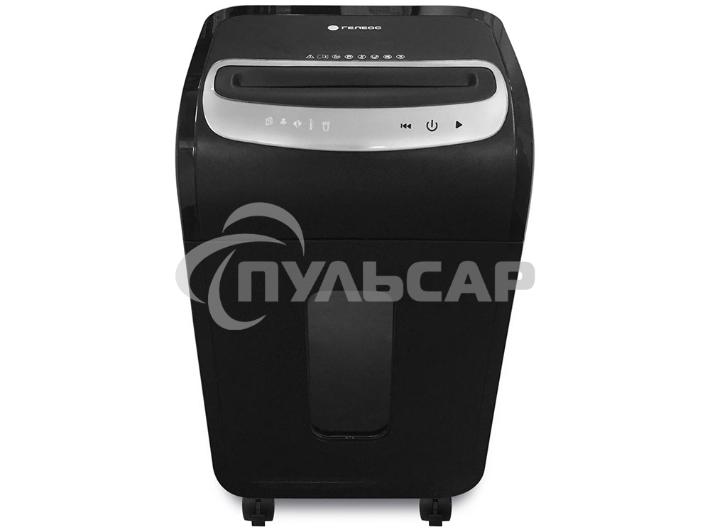 Шредер ГЕЛЕОС УМ35-5, (DIN P-5), фрагмент 1,9х14мм, 24-27 лист (70г/м2), CD/пл.карты/скрепки/скобы, 35 литров 