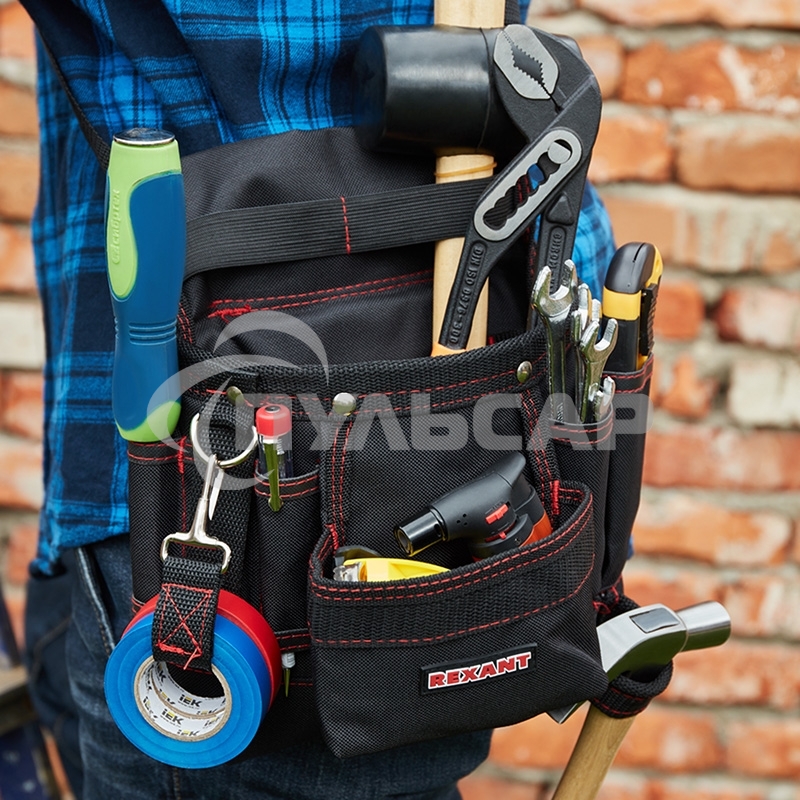 Сумка монтажника поясная с 7 отделениями RE-7 Rexant