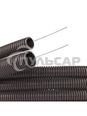 Труба гофрированная ПА d12мм с протяж. сер. (уп.50м) ДКС PA611216F0