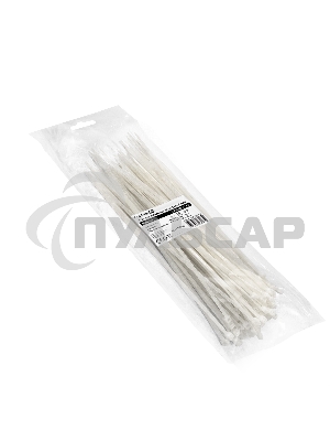 Стяжка (хомут) нейлоновая ExeGate EX293135RUS CV66-400x7.5W (нейлон 6.6, 400x7.5мм, неоткрывающаяся, halogen free, -40°C - +85°C, белая, 100 шт)