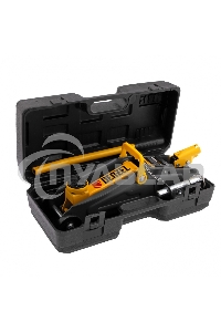 Домкрат гидравлический подкатной с фиксатором Denzel 2 т, 130-330 мм, в кейсе 51154