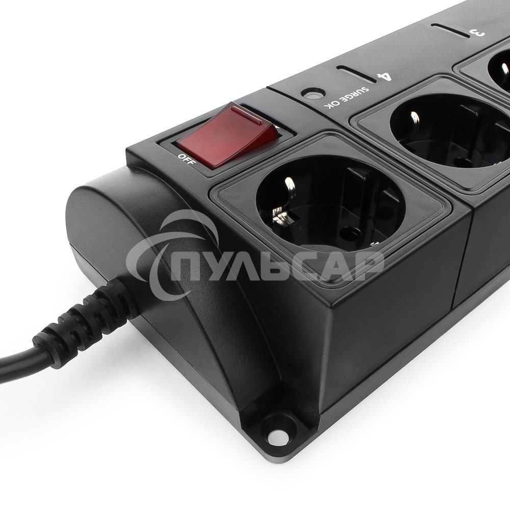 Сетевой фильтр Energenie Сетевой фильтр EG-PMS2-LAN программируемый, черный (10А, LAN, 6 розеток)