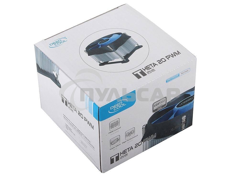 Кулер для процессора DEEPCOOL THETA 20 PWM черный, 100 мм, алюминий, 2400 об/мин, 32.5 дБ, 4 pin, 95 Вт, 60 мм